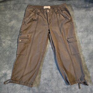 Eddie Bauer Ripstop Women's Size 6 Cargo Capri Pants Olive Green 100% Cotton